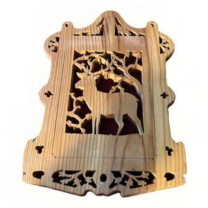 Wood Intricate Deer Hunt Camp Lodge Silhouette Buck Nature Cabin Wall Art  #6